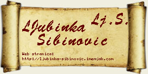 LJubinka Sibinović vizit kartica